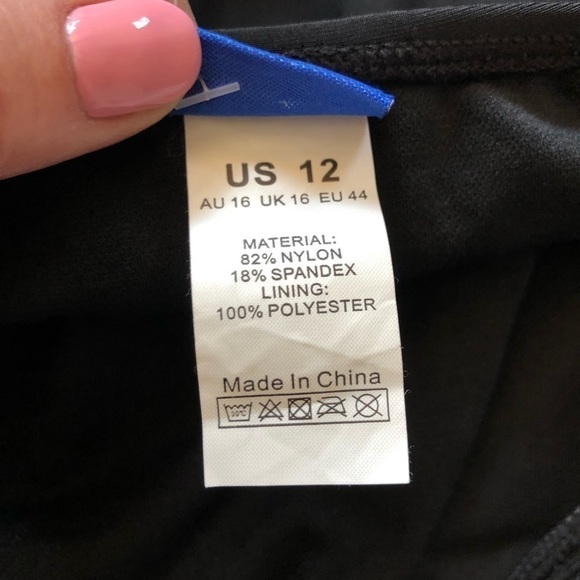 Hilor Halter Tie One Piece Swimsuit Black US 12 - Picture 9 of 12